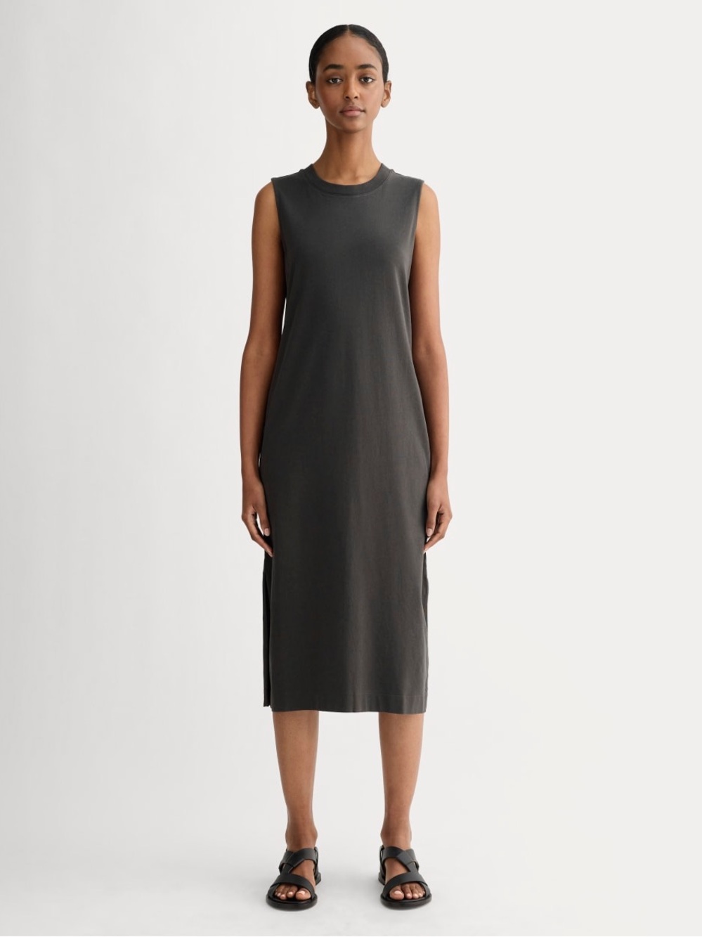 Everlane The Weekend Tank Dress in Washed Black